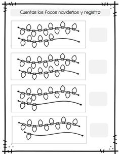 the worksheet shows how to draw string lights in spanish and other language words