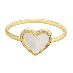 Give your jewelry collection a sweet refresh with this mother-of-pearl accented 14k gold Forever 14K heart ring. Give your jewelry collection a sweet refresh with this mother-of-pearl accented 14k gold Forever 14K heart ring. FEATURES Width: 17.3 mm Size 7 Shank style: straight Band fit: comfort fit Metal: 14k gold Finish: polished Packaging: boxed Mother-of-pearl accents Nickel free Color: Yellow. Gender: female. Age Group: adult. Pearl Heart, Stackable Rings, Gold Finish, Mother Of Pearl, Gender Female, Heart Ring, Jewelry Collection, Age Group, Jewelry Rings