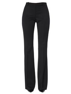 - Zip And Button Closure - Two Side Pockets And One Thread On The Back- Straight Leg- Slightly Flared Hem- Hem: 27 Cm- 100% Wool- Made In Italy- Model Is 1. 76 Cm Tall And Wear Size 40 Slim Fit Full Length Elastane Pants, Slim Fit Trousers With Button Closure, Fitted Mid-rise Wide Leg Elastane Pants, Fitted Straight Leg Dress Pants With Button Closure, Elegant Fitted Mid-rise Wide Leg Pants, Slim Fit Pants With Button Closure For Work, Mid-rise Pants With Button Closure, Classic Fitted Bottoms With Button Closure, Mid-rise Fitted Pants With Button Closure