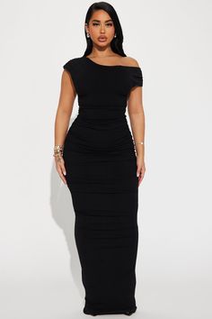 Kelli Snatched Maxi Dress - Black | Fashion Nova, Dresses | Fashion Nova Classy Modest Dresses Casual, Black Dress Code Wedding, Black Semi Formal Dresses, Plus Size Black Women Fashion, Plus Size Graduation Outfit, Black Maxi Dress Outfit Ideas, Classy Modest Dresses, Black Classy Dress, Black Wedding Guest Dress