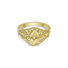 Metal: 10k Yellow Gold Stamp: 10k Weight: 1.9 Grams Band Width: 2.3mm To 11mm Size: 6.75 #103920 Gold Filigree Promise Ring Stamped 14k, 14k Gold Filigree Promise Ring, Gold 14k Filigree Promise Ring, Gold Filigree Promise Ring In 14k Gold, Classic 14k Gold Filigree Ring, Classic 14k Gold Filigree Promise Ring, Classic 14k Gold Heart Promise Ring, Classic 14k Gold Filigree Ring For Promise, Classic Hallmarked Yellow Gold Heart Ring