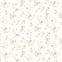 a white wallpaper with pink flowers on it