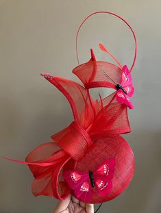 Adjustable Ribbon Fascinator For Kentucky Derby, Fascinator Hats Outfit, Fascinator Hats Diy, Church Lady Hats, Hand Art Kids, White Fascinator, Red Fascinator, Easter Wedding, Kentucky Derby Fascinator