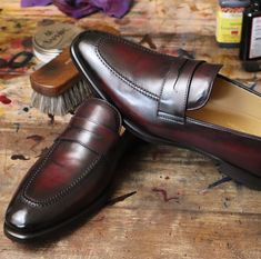 Italian Loafers, Penny Loafer, Men Shirt, Black Cherry, Penny Loafers, Loafers Men