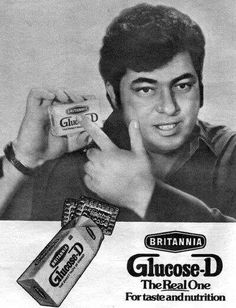 an advertisement for glucose - d, the real one with a man holding up