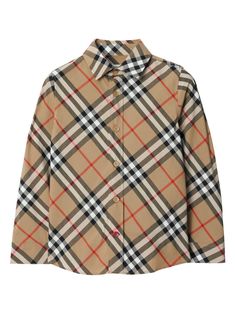 check cotton shirt cotton Vintage Check pattern spread collar front button fastening long sleeves buttoned cuffs curved hemComposition: Cotton, 100% Barbour Steve Mcqueen, Burberry Kids, Kenzo Kids, Cotton Long Sleeve Shirt, Stella Mccartney Kids, Check Shirt, Check Pattern, Boys Shirts