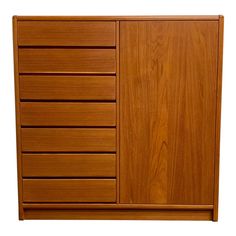 a wooden cabinet with many drawers and doors