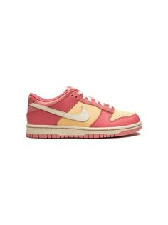 Nike Kids Dunk Low "Peach Cream" Sneakers - Farfetch Cream Sneakers, Peach Cream, Peaches Cream, Swag Shoes, Nike Kids, Sneaker Collection, Dunk Low, Kids Sneakers, Leather Design