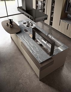 an instagramted photo of a modern kitchen