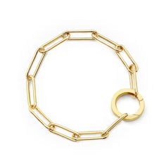 Gold link bracelet, the daily 360 by Jet Set Candy, displayed on a white background. Espresso Pot, Charm Bracelet Gold, Italian Espresso, Charm Holder, Gold Charm Bracelet, Bracelet Chain, Jewelry Lookbook, Enamel Ring, Caramel Color