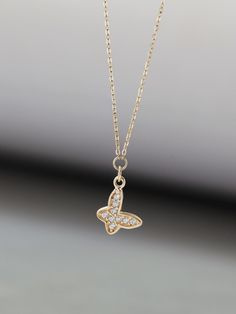 NOT GOLD PLATED, NOT GOLD FILLED! All our jewelry are stamped with a gold hallmark to certify the metal purity of the item. Product Details ☑14K SOLID GOLD ☑DIMENSION: 5.2x6.8MM ☑CHAIN LENGTH: 40+2CM EXTENSION CHAIN ☑CHAIN THICKNESS: 0.7MM 💓Tarnish resistant and sweat resistant  💓Hypoallergenic, made without lead, nickel and cadmium Gold Information *9K gold is 9 parts pure gold or 37.5% pure. *10K gold is 10 parts pure gold or 41.7% pure. *14K gold is 14 parts pure gold or 58.5% pure. *18K go Delicate 14k Stamped Yellow Gold Jewelry, 14k Gold Jewelry With Butterfly Charm For Anniversary, 14k White Gold Jewelry With Butterfly Charm, 14k White Gold Necklace With Butterfly Charm, Gold Necklaces With Butterfly Charm In 14k Gold, Elegant 14k Gold Necklace With Butterfly Charm, 14k Yellow Gold Jewelry With Butterfly Charm, 14k White Gold Butterfly Charm Necklace, Delicate Yellow Gold Necklace With Butterfly Charm