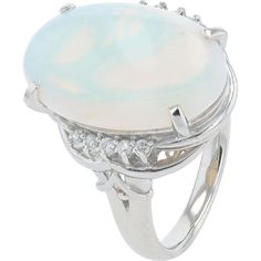 Platinum 8.37 Carat Opal Center Ring with 1.43 Carat Diamond Accents Opal Birthstone, Pastel Hues, Platinum Ring, Precious Gemstones, Opal Rings, Estate Jewelry, Vintage Charms, Promise Rings, Luxury Jewelry