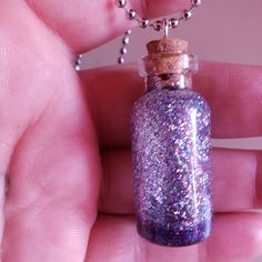 *Brand New *Glass Bottle Necklace *On 24" Silver Ball Chain *Unique Designs *Won't Last Long At This Price *Purple Glitter Galaxy Design Purple Glitter Party Jewelry, Silver Glitter Necklace For Gift, Purple Glitter Jewelry Gift, Sparkling Purple Jewelry Gift, Purple Glitter Jewelry For Gifts, Sparkling Purple Jewelry For Gift, Galaxy Design, Bottle Necklace, Purple Glitter