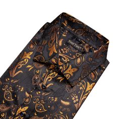 High Quality Fabric：2400 Stitches woven jacquard makes the paisley dress shirt more three-dimensional, not easy to wrinkle, no fading, no shrinkage. The paisley dress shirt allows you to maintain an elegant gentleman image on any occasion.Style and Design: Floral print pattern, regular fit, long sleeve, spread collar, Adjustable cuff, button down closure, The button of the neckline can be adjusted according to business or leisure occasions. The neckline has more three -dimensional sense, so that Elegant Formal Patterned Shirt, Elegant Patterned Formal Shirt, Classic Patterned Formal Shirt, Formal Fitted Patterned Shirt, Formal Fitted Shirt With Paisley Print, Elegant Patterned Shirt With Paisley Print, Black Silk Shirt, Necktie Set, Paisley Shirt