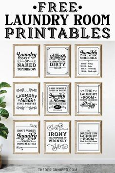 the free laundry room printables are perfect to use for any type of decor