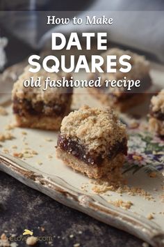 Date squares on a platter. Recipe For Date Squares, Date Recipes Desserts, Oatmeal Crust, Cookie Board, Date Squares, Date Cookies, Cookie Platter, Square Recipes, Dessert Bar Recipe