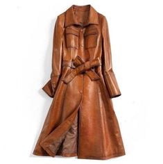 < Italian classic military tan trench overcoat button, belt handmade wax real leather jackets sheepskin leather streetwear long leather coat > Real Sheepskin Leather Polyester Lining Bend Collar Button & Belt Closure  Long Sleeves  Wax Tan / Light-brown Colour Italian / Trench / Overcoat SHIPPING POLICY:  >We Offer Worldwide Shipping.  >We ship all our products at the mentioned time for customer gratification.  >We ship every order via DHL, UPS, Skynet or FedEx.  >Every order will shipped accord Luxury Leather Pea Coat For Workwear, Luxury Long Leather Jacket With Button Closure, Luxury Cognac Leather Jacket With Long Sleeves, Luxury Long Leather Jacket In Classic Style, Luxury Belted Fall Outerwear, Luxury Long Leather Jacket For Spring, Luxury Fall Outerwear With Double Button Closure, Luxury Brown Outerwear With Double-needle Stitching, Classic Luxury Leather Jacket In Distressed Brown