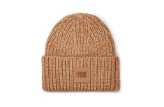 Made from a cozy wool blend, this chunky rib-knit beanie features a wide cuff, graphic logo detailing, and a genuine leather UGG logo patch. Available in a variety of understated colors to match your mood, it's the perfect partner for jeans, knit scarves, and parkas. | GENUINE LEATHER UGG LOGO. | UGG Women's Chunky Rib Beanie Wool Blend Hats in Brown Casual Wool Beanie, Trendy Brown Beanie For Fall, Classic Fall Beanie For Streetwear, Classic Beanie For Fall Streetwear, Trendy Brown Beanie For Cold Weather, Casual Brown Beanie, Fall Casual Beanie With Logo Patch, Casual Fall Beanie With Logo Patch, Brown Chunky Knit Hat For Fall