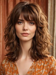 2022 Bangs, Longish Hair, Hairstylist Post, Corte Shaggy, Long Loose Curls, Long Curly Haircuts, Loose Curls Hairstyles, Romantic Hair, Wavy Hair Care