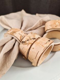 a plate with napkins wrapped around it