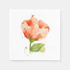 a watercolor painting of a pink flower