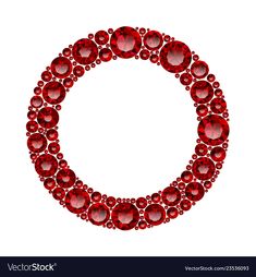 the letter o made up of red stones