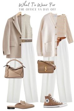 Mode Over 50, Fashion Capsule Wardrobe, Classic Style Outfits, Mode Casual, Fashion Capsule, Casual Work Outfits, 가을 패션, White Pants, Work Fashion