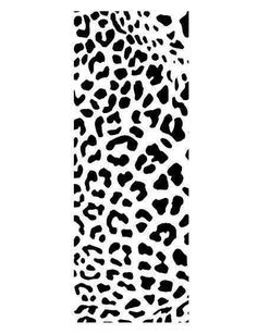 a large black and white animal print pattern on the back of a bookmark,