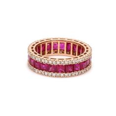 Ruby ring eternity band 14K solid gold | Natural red ruby diamond ring gold | Channel set ruby wedding band ring | Princess cut ruby ringSTONE DETAILS :✦ Gemstone: Ruby✦ Gemstone Type : Natural✦ Ring Width : 5.40 MM✦ Gemstone Size : 3x3 MM✦ Gemstone Shape : Princess cut✦ Number of gemstones : 25✦ Gemstone Weight : 3-4 carats✦ Gemstone Grade : AAADIAMOND DETAILS :✦ Diamond Type : Natural✦ Diamond Size : 1.20 mm✦ Diamond Color : F-G✦ Diamond Clarity : Slightly included✦ Diamond Cut : Excellent - V Ruby Wedding Band, July Birthstone Ring, Ruby Wedding, Ruby Diamond Rings, Princess Cut Rings, Ringe Gold, Ruby Diamond, Best Diamond, Ruby Ring