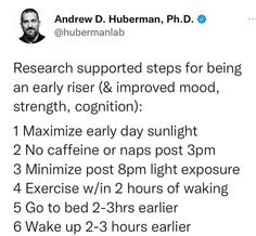 Andrew Huberman, Sleep Study, Early Riser, Michelle Lewin, Get My Life Together, Healthy Lifestyle Inspiration, Mental And Emotional Health, Self Care Activities, New Energy