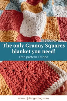 the only granny squares blanket you need free crochet pattern video on designblog com