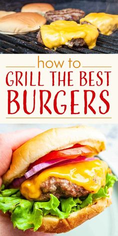 hamburgers with cheese and lettuce being grilled on the grill