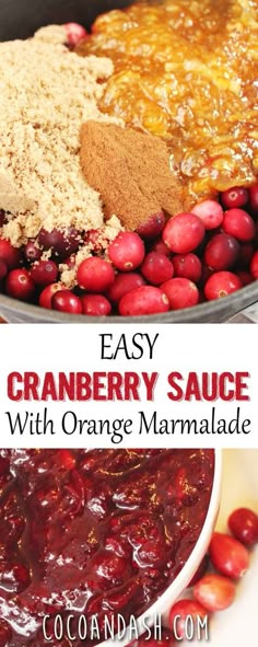 cranberry sauce with orange marmalade is an easy and delicious side dish