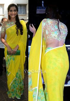 Yellow Saree Blouse, India Actress, Magazine Photoshoot, Indian Saree Blouse, Indian Saree Blouses Designs, Half Saree Designs, Yellow Saree, Stylish Blouse Design, Elegant Saree