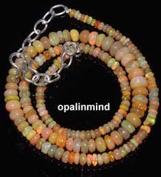 Unique Gifts For Girlfriend, Opal Beads, Beads Necklace, Opal Gemstone, Tag Necklace, Ethiopian Opal, Gemstone Necklace, Girlfriend Gifts, Necklace Lengths