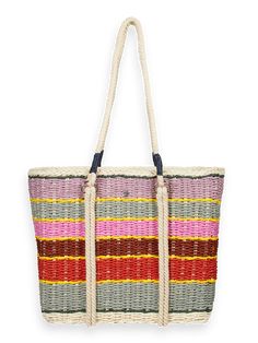 Soft Ice Beach Bag With Braided Handles, Multicolor Straw Bag For Beach Travel, Multicolor Straw Bag For Beach Season Travel, Multicolor Straw Bag For Travel And Beach Season, Multicolor Summer Bucket Bag For Travel, Casual Multicolor Straw Beach Bag, Multicolor Straw Bag For Everyday Vacation Use, Multicolor Bucket Beach Bag For Vacation, Multicolor Tote Bucket Bag For Vacation