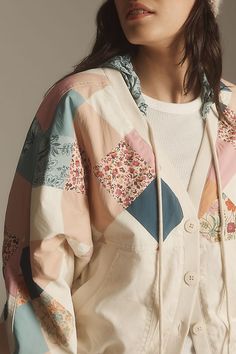 Daily Practice by Anthropologie Main Event Jacket Anthropologie Clothes, Anthropologie Spring, Anthropologie Clothing, Main Event, Daily Practices, Spring Jackets, Patchwork Designs, Diamond Shaped, 50 Fashion