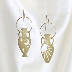 Eventide - Earrings (2D) - While Odin Sleeps Pinterest Accessories, Vase Earrings, October Jewelry, Sun Motif, Silhouette Earring, Gemini And Aquarius, Capricorn And Virgo, Diy Wig, Sparkle Gift