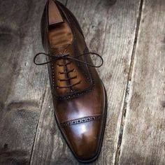 Unique Men's Oxfords Two Tone Handmade Cap Toe Lace Up Office Shoes on Storenvy Men's Wedding Shoes, Gentleman Shoes, Handmade Leather Shoes, Brown Leather Shoes, Office Shoes, Leather Boot Shoes, Tassel Loafers, Mens Oxfords, Formal Shoes