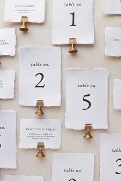 the table numbers are laid out on top of each other