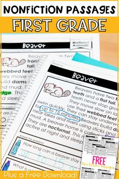 the first grade worksheet for non - fiction passages is shown with text and pictures