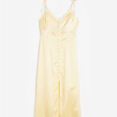 H&M Lace Trimmed Satin Slip Dress, Never Worn Nwt Summer Satin Midi Dress With Lace Trim, H&m Midi Dress For Spring Night Out, H&m Sleeveless Midi Dress For Daywear, H&m Spring Dresses With Lace Trim, H&m Summer Midi Dress For Night Out, Pleated Neckline, Dress H&m, M Beauty, Satin Slip