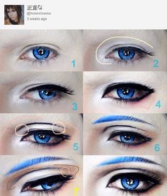 Useful Oni Makeup, Juvia Cosplay, Fake Eyelashes Applying, White Eyeshadow