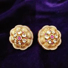 These are a beautiful pair of Earrings, made with beautifully beaded Kundan. These earrings work well with all types of clothing, whether it be formal attire or a casual party. Option 1: White Color (E279) Option 2: Red Color (E280) Eye-catching and unique jewellery that will set you apart. Gift this piece to a loved one, and see their face light up with joy. Best for gifting or for personal use, wear it to any occasion and be in the spotlight. Kids Handicraft, Saree Petticoat, Saree Jewellery, Silver Pooja Items, Glass Bangles, Silver Toe Rings, Gold Chain With Pendant, 15 Gifts, Kundan Earrings