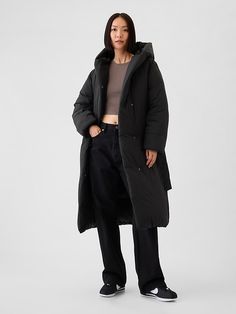 Big Puff Coat Long Black Puffer Coat, Black Puffer Coat, Big Collar, Long Puffer, Christmas Vibes, Black Puffer, Cozy Knit, All The Way Up, Christmas 2024