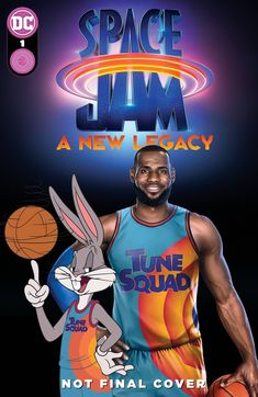 an advertisement for space jam featuring a basketball player