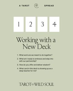 a poster with the words working with a new deck written in black and white on it