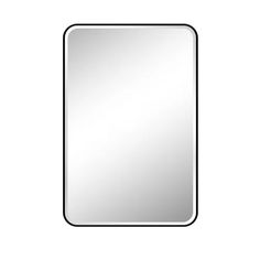 a square mirror on a white background with black border around the edges and bottom edge