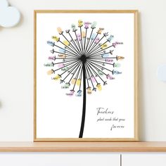 a dandelion print with the words together