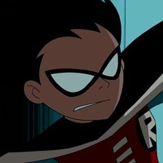 an animated character with black hair and white eyes holding a baseball bat in his right hand